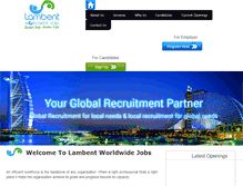 Tablet Screenshot of lambentworldwidejobs.com